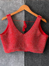 Pearl Moti Blouses SLEEVESLESS | Red