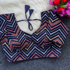 Pure Georgette Viscose with sabyasachi pattern Blouse