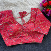 Pure Georgette Viscose with sabyasachi pattern Blouse | pink