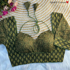 Handcrafted Ajrakh Print Pure Cotton Blouse || Traditional Block Print Design