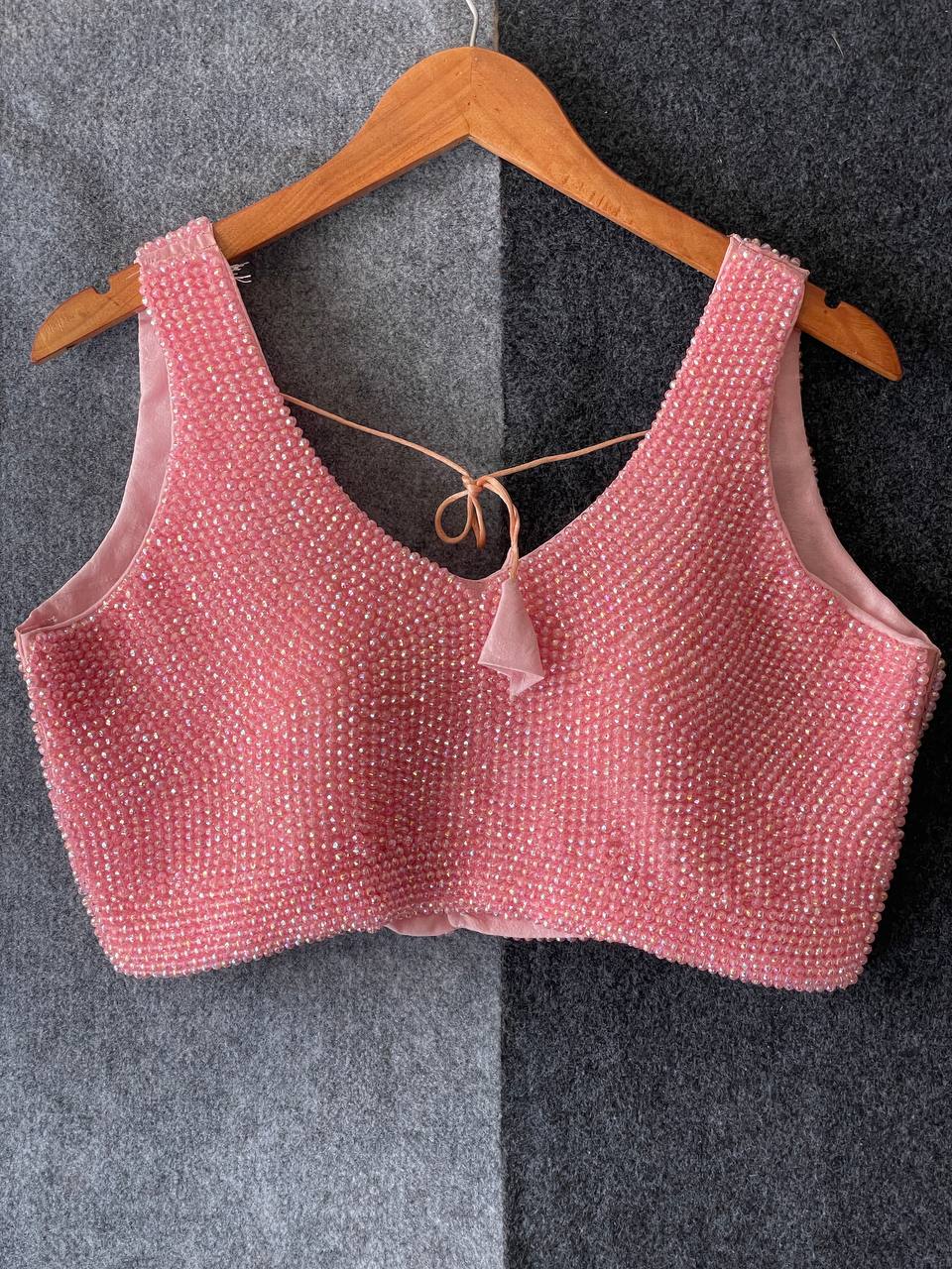 Pearl Moti Blouses SLEEVESLESS |  Pink