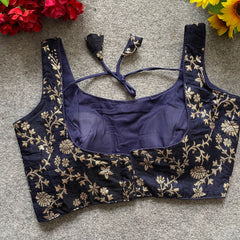 Dola silk jacquard Work Blouse with bollywood style SLEEVELESS