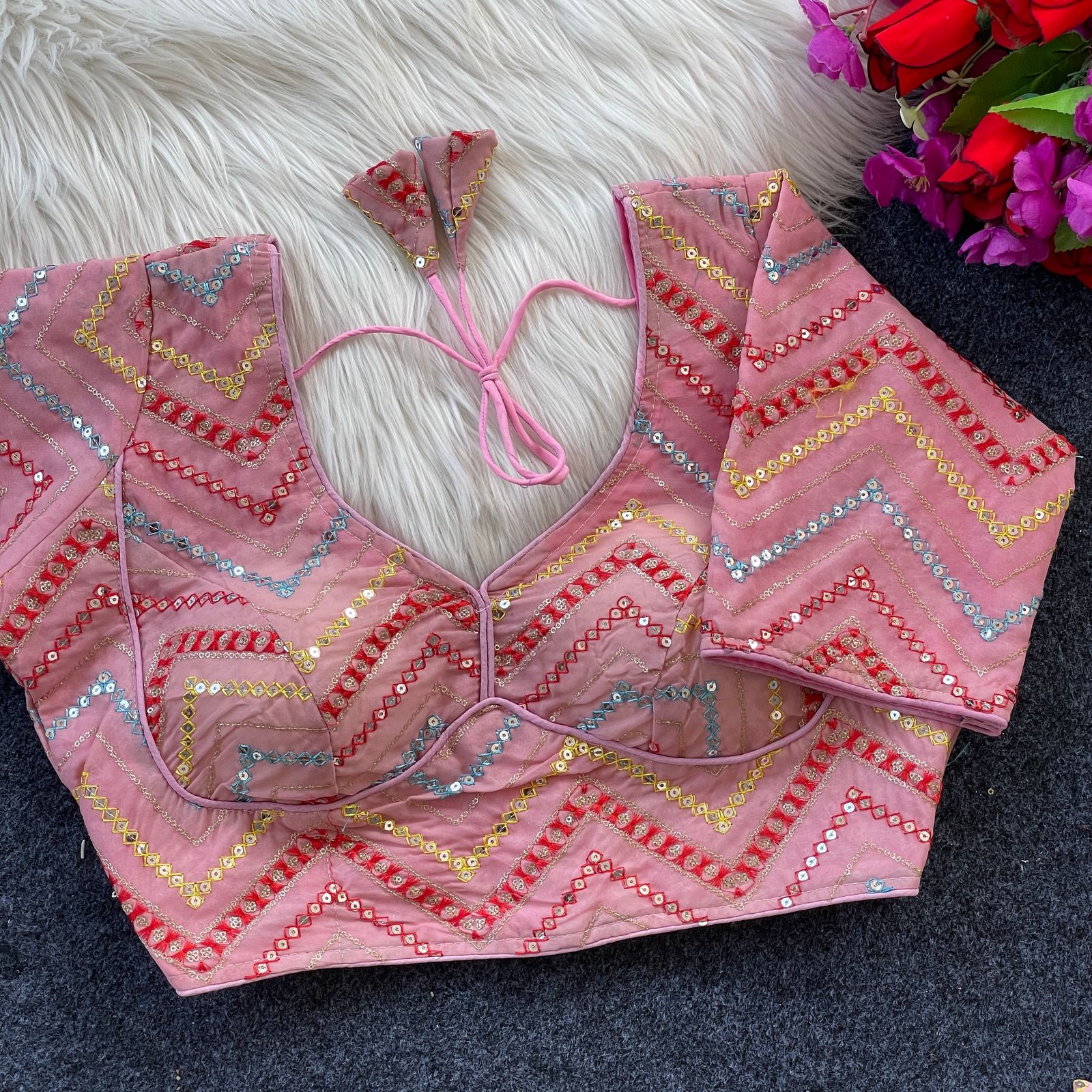 Pure Georgette Viscose with sabyasachi  pattern Blouse