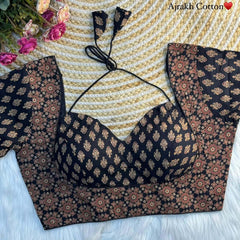 Ajrakh Handblock Printed Cotton Blouse – Ethnic Wear for Women