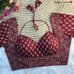 Ajrakh Handblock Printed Cotton Blouse – Ethnic Wear for Women