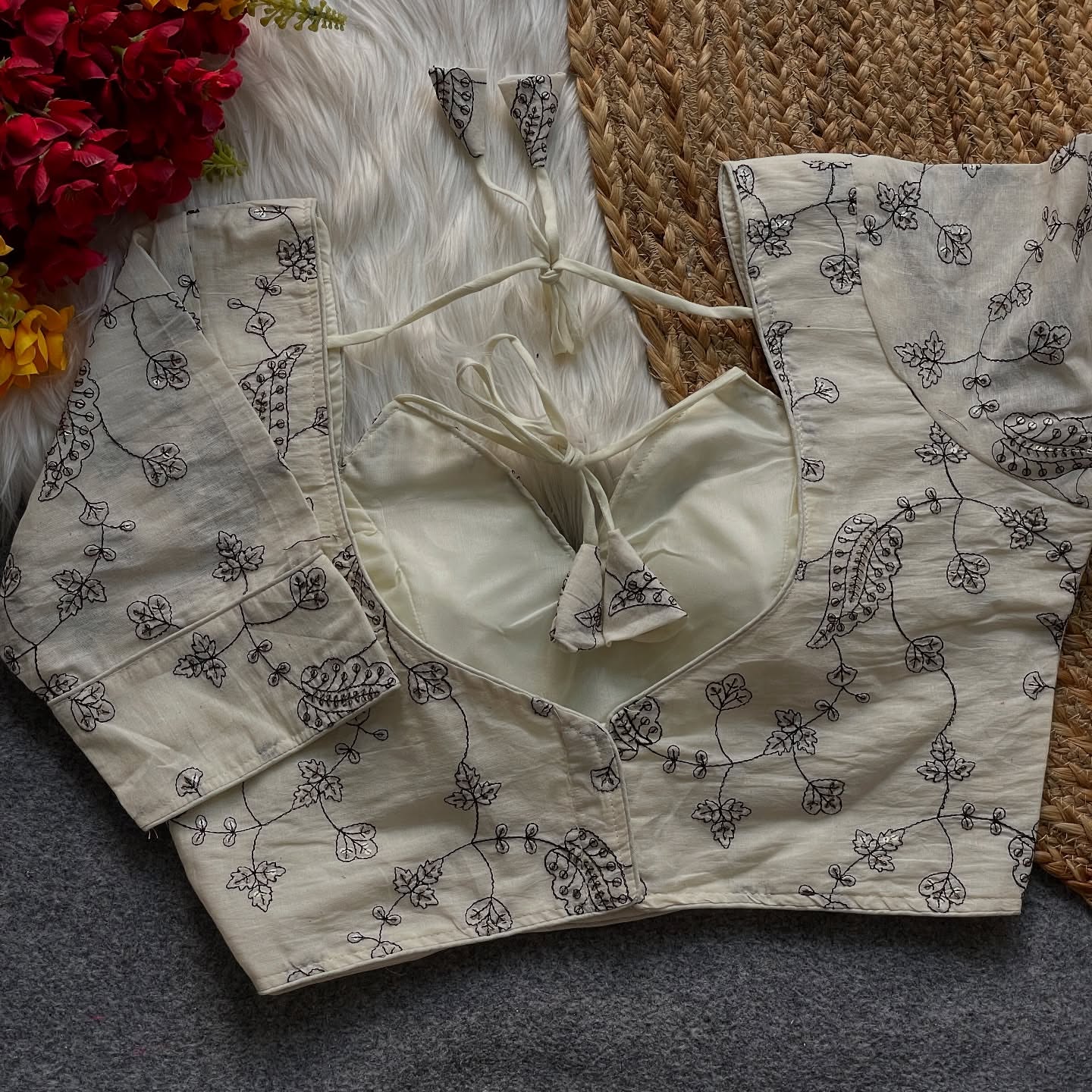 ROYAL JODHA STYLE BRIDAL ORIGINAL KHADI COTTON HALTER NECK BLOUSE